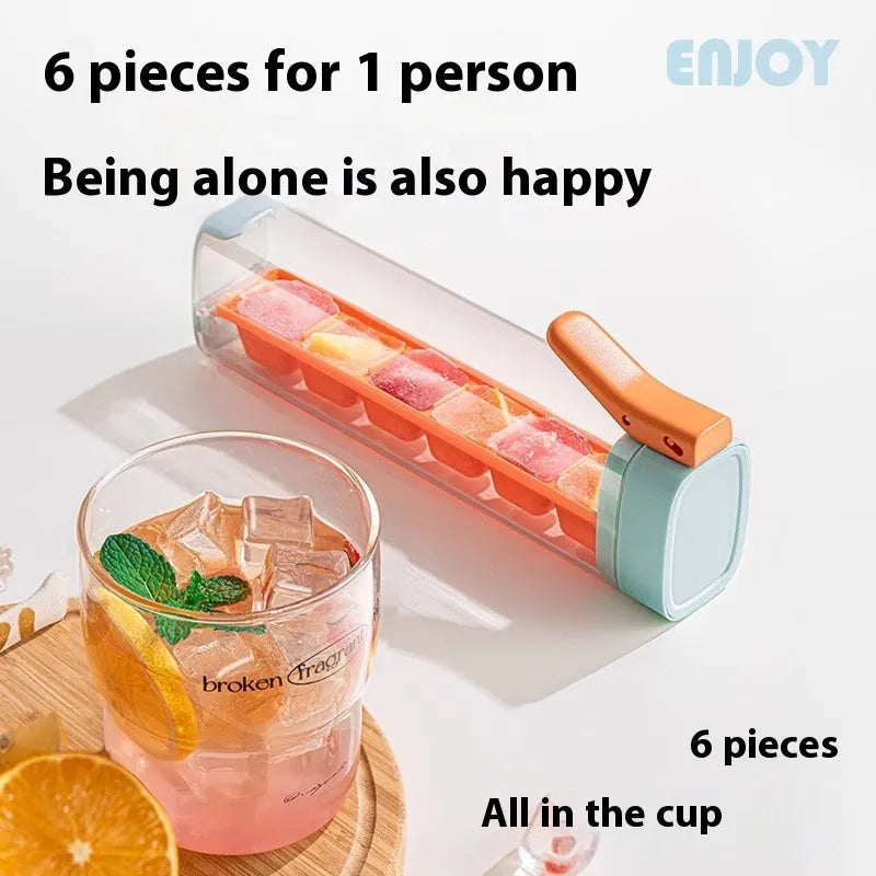 Food grade press-release ice cube tray with storage box in Maldives colour or pearl white.