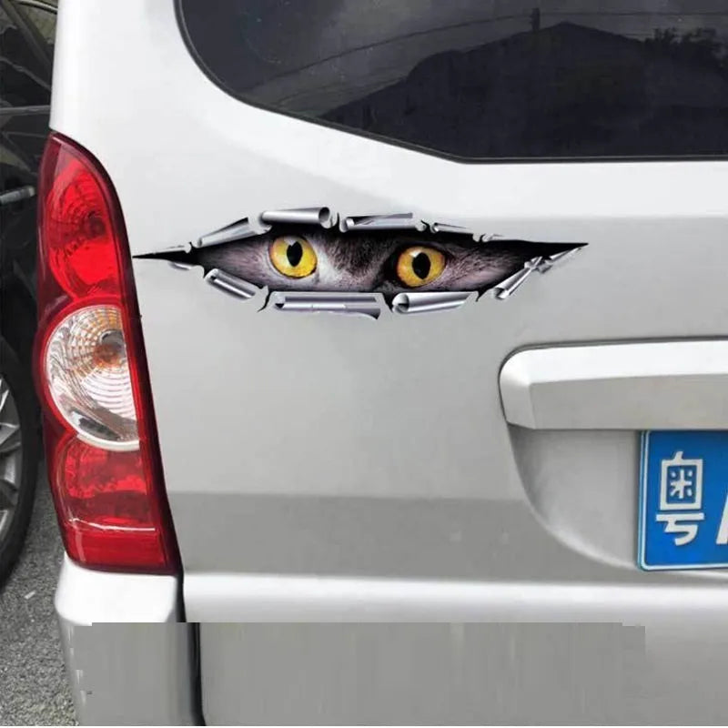 New Tiger Eye Eagle Eye peeping bumper stickers car door decoration 3D sticker HD transparent PVC adhesive 10x35cm length 35cm