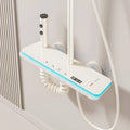 Aluminium digital display shower head set with temperature control in brushed finish, elegant white option