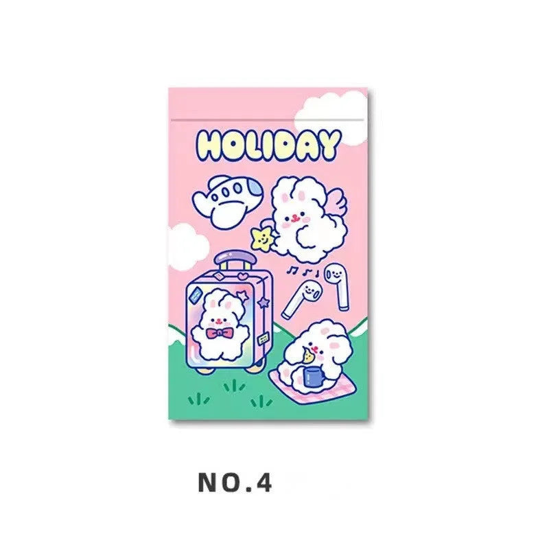Green reusable packaging bag with cute rabbit graphic for snacks and jewellery storage