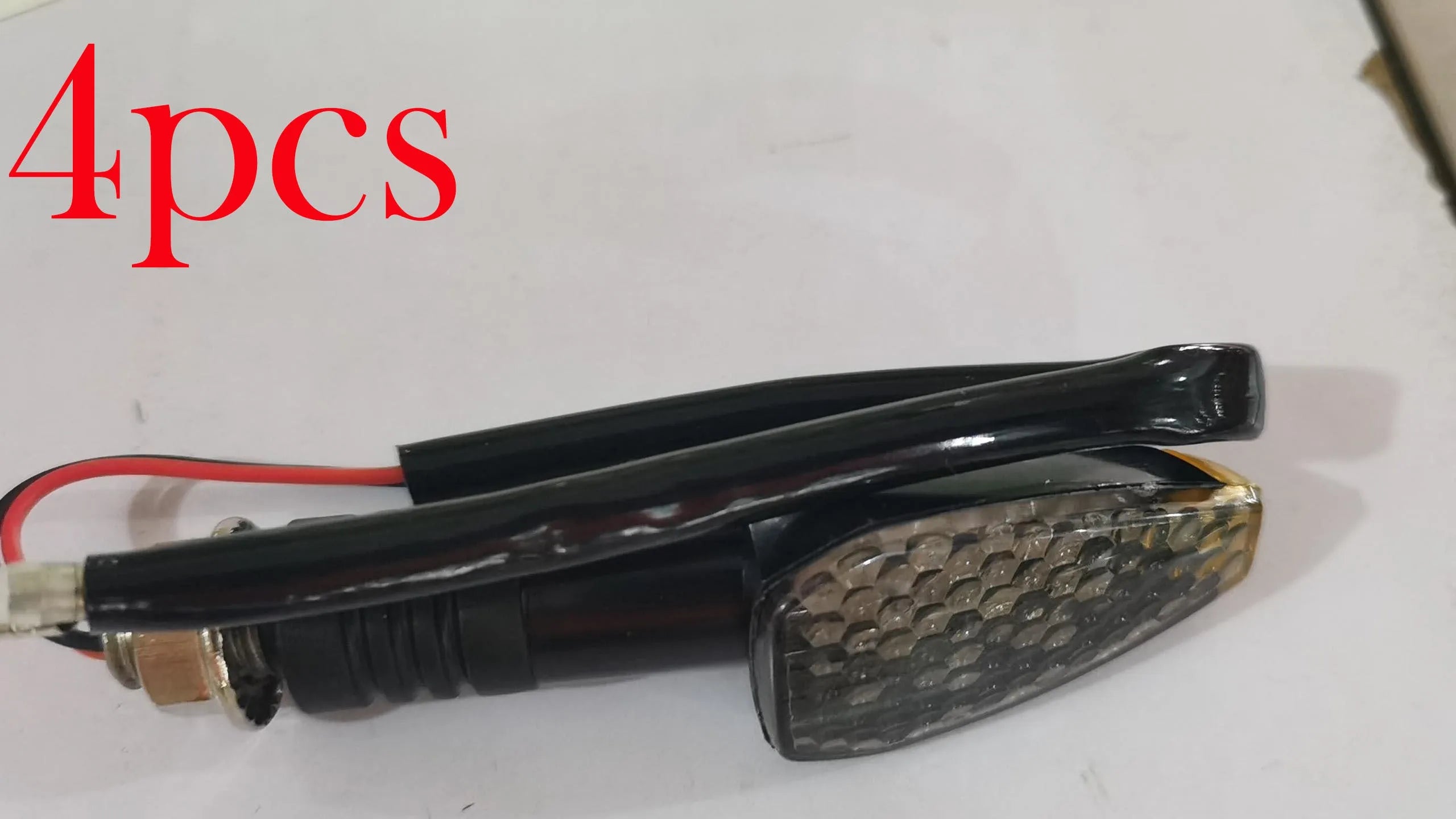 Motorcycle LED turn signal light 85mm length blackened shell yellow light for 12V DC bikes