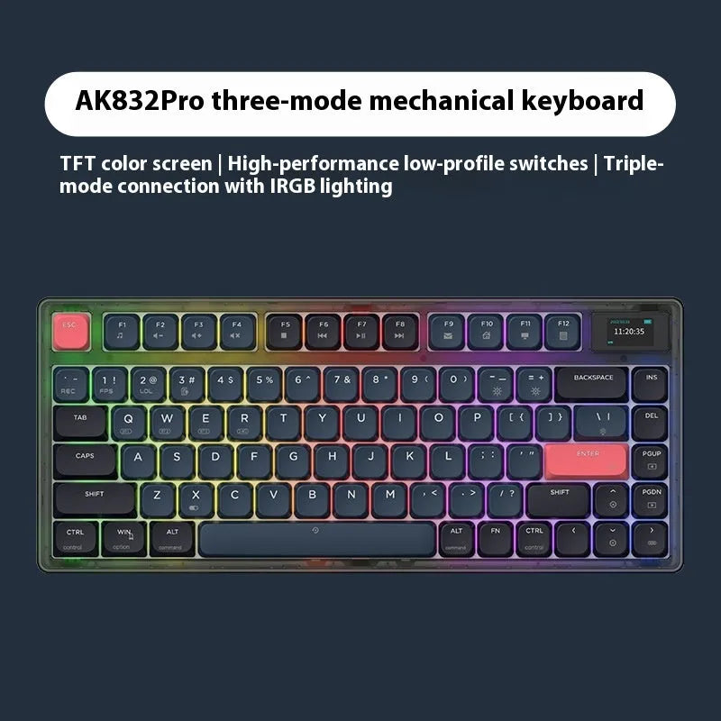 Ajazz AK832PRO mechanical keyboard in green or tea colour with compact 81-key layout