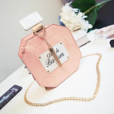Mini chain crossbody bag for women, round PU leather shoulder bag with printed letter pattern and zipper closure