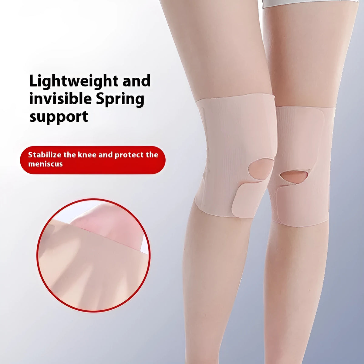 Lightweight nylon knee protector for women in black, sports knee brace for running and mountaineering