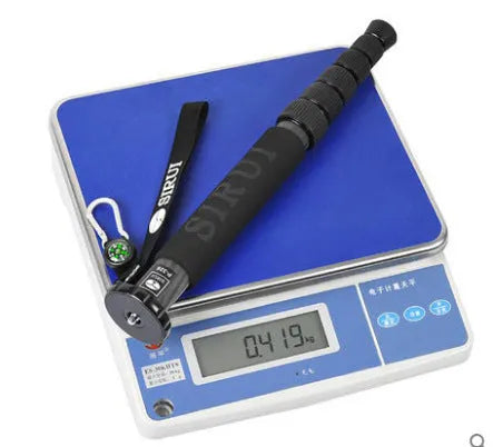 Black carbon fibre six-section camera monopod fully extended to maximum 1540mm height