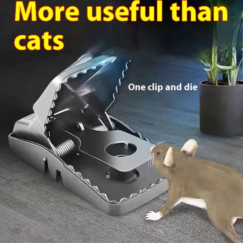 Automatic cage-style mouse trap for indoor use.