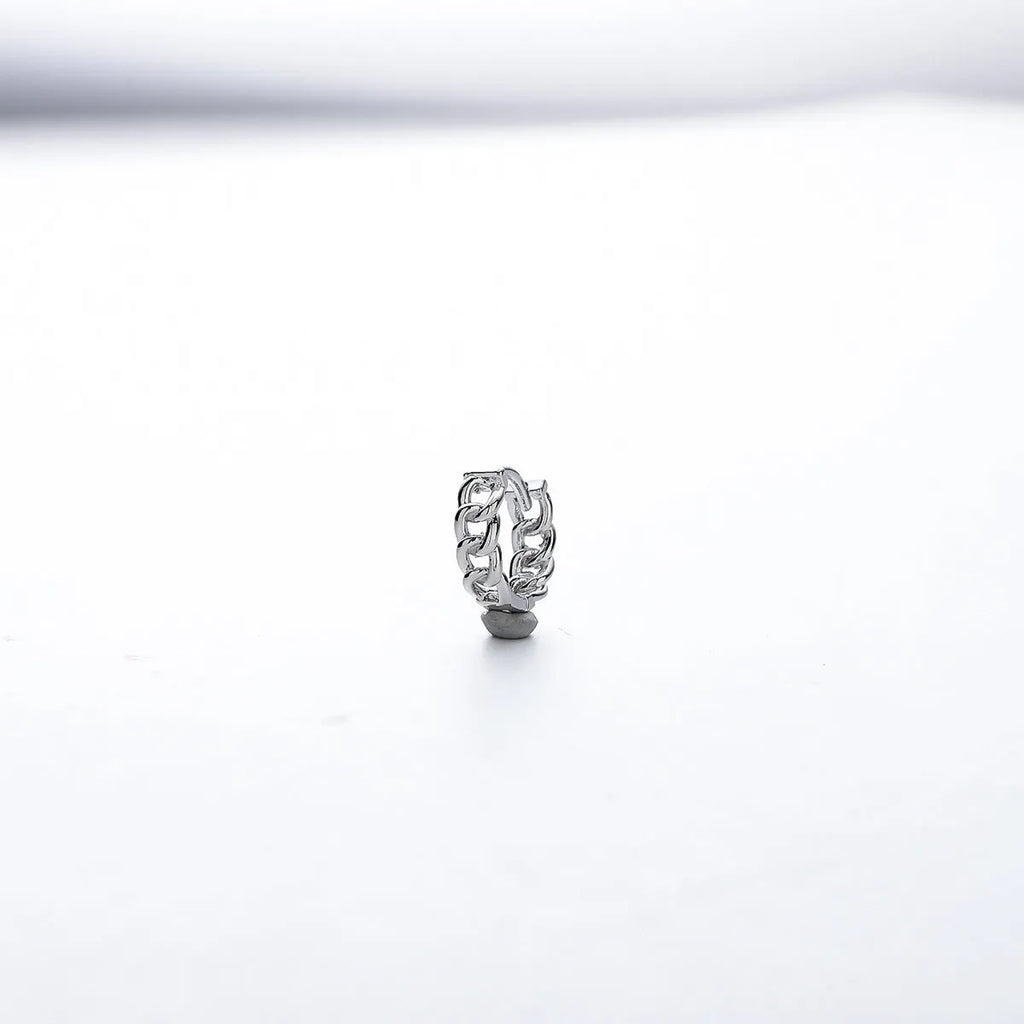 Men's polished copper geometric stud earrings in 10mm and 14mm sizes on a plain background.