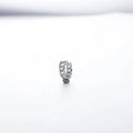 Men's polished copper geometric stud earrings in 10mm and 14mm sizes on a plain background.