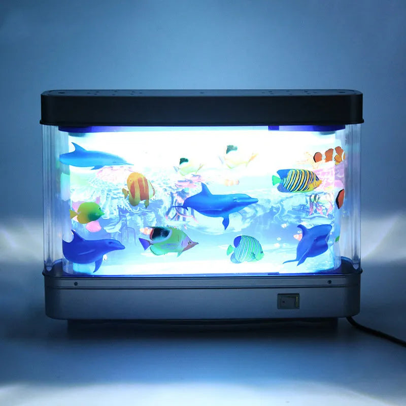 LED creative ocean view small night lamp aquarium decoration plastic shell 30x7x23cm 5W