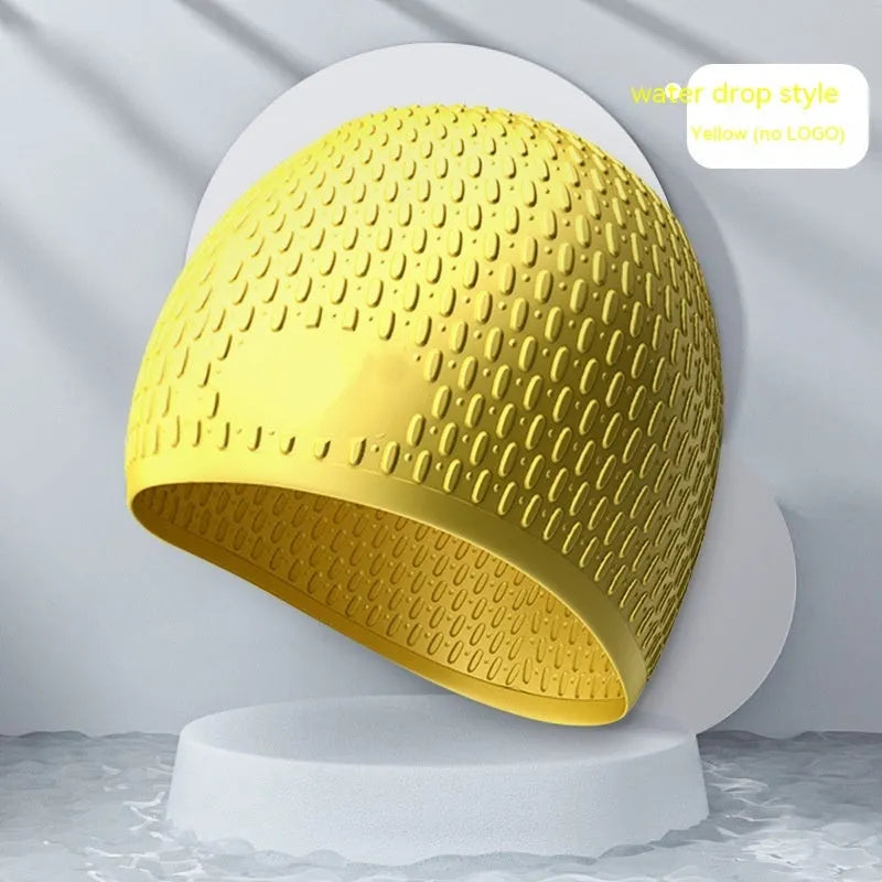 Adult silicone swimming cap in solid colour design available in multiple colour options
