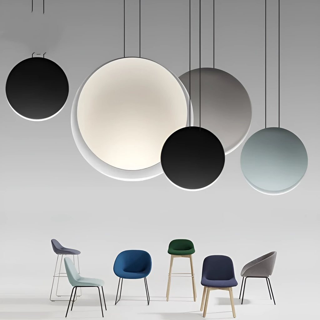 A round bar cosmos style LED chandelier with adjustable height, made from resin with a diameter of 480mm.