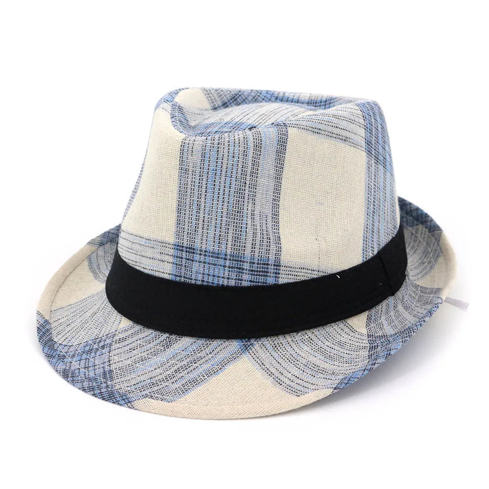 Casual blue bell crown sun hat with a 4.5cm brim for outdoor sun protection.