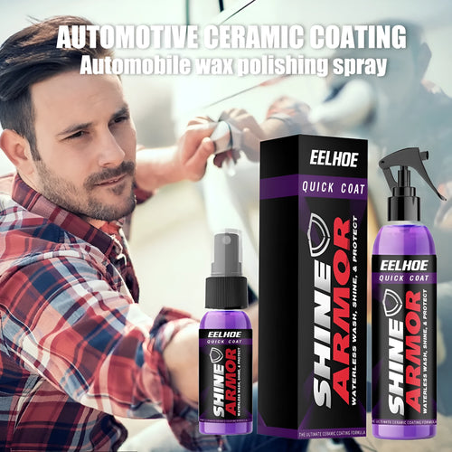 Purple automotive nano coating spray bottle for car paint maintenance in 30ml and 100ml sizes