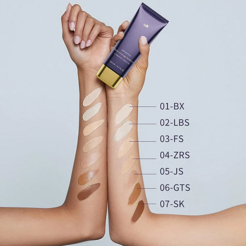 Waterproof body tattoo concealer cream with brush in seven radiance shades