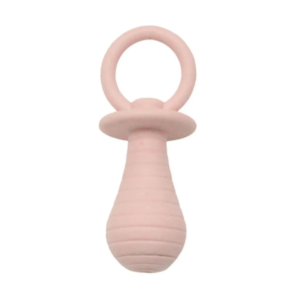 Four coloured pet pacifier rubber chew toys with squeakers for puppies and kittens