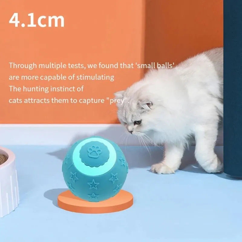Smart ball cat toy 2 modes rechargeable interactive rolling ball for cats and small dogs blue colour