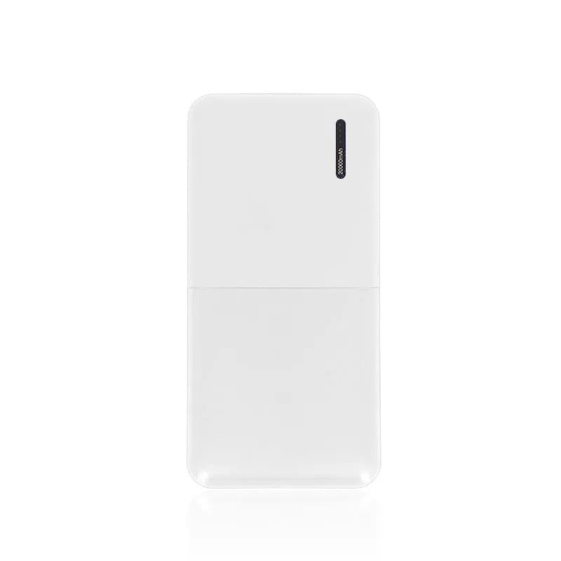 20000 mAh capacity power bank with multiple USB ports in black and white colour options
