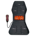 Full body multifunctional massage car mat with handheld remote control, artificial leather fabric, hot compress feature