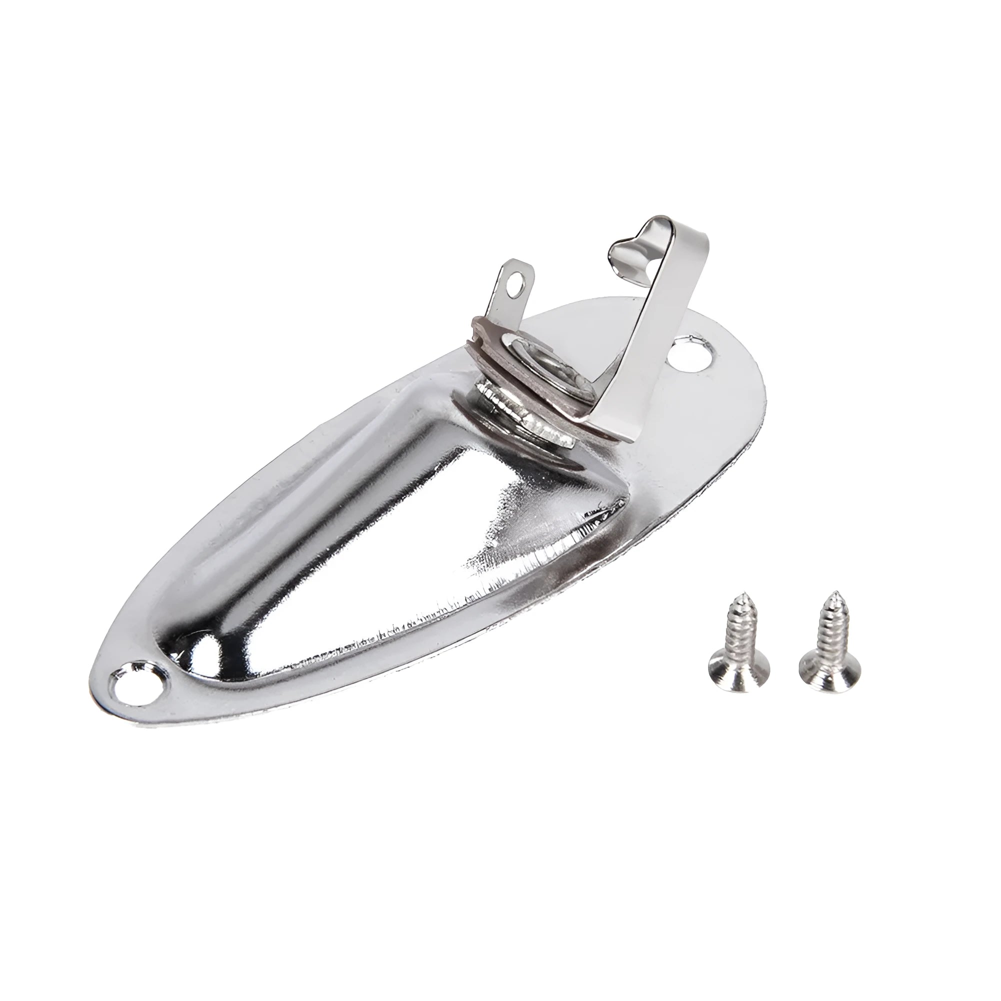Electric guitar ST boat socket replacement part in black and silver alloy finishes