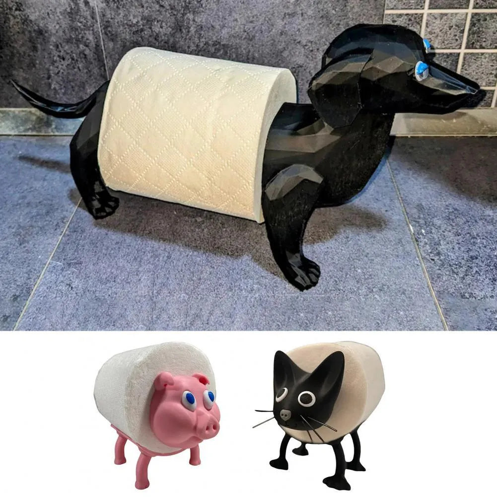 Creative animal toilet tissue holder in dog shape, solid colour, 8cm x 10.5cm size