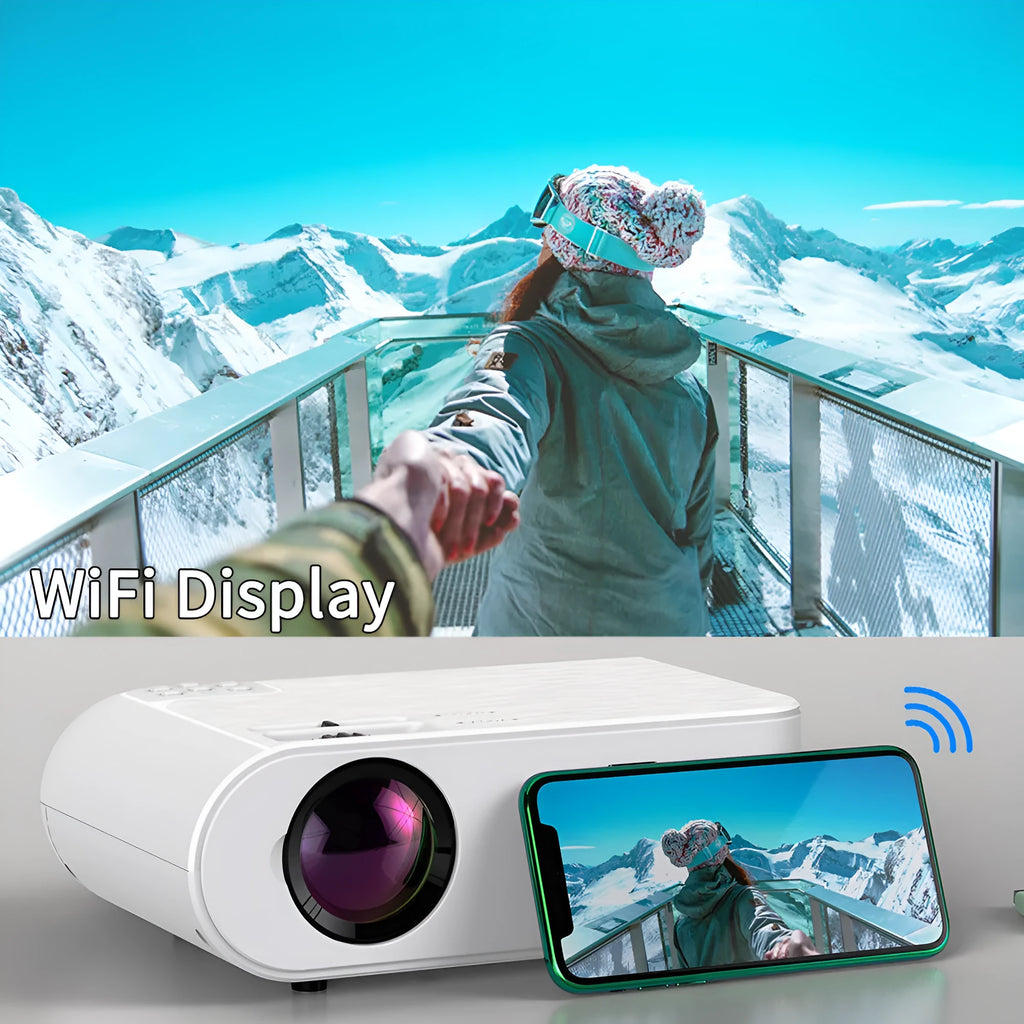 720p portable smart projector P62 with Wi-Fi screen mirroring and built-in speakers