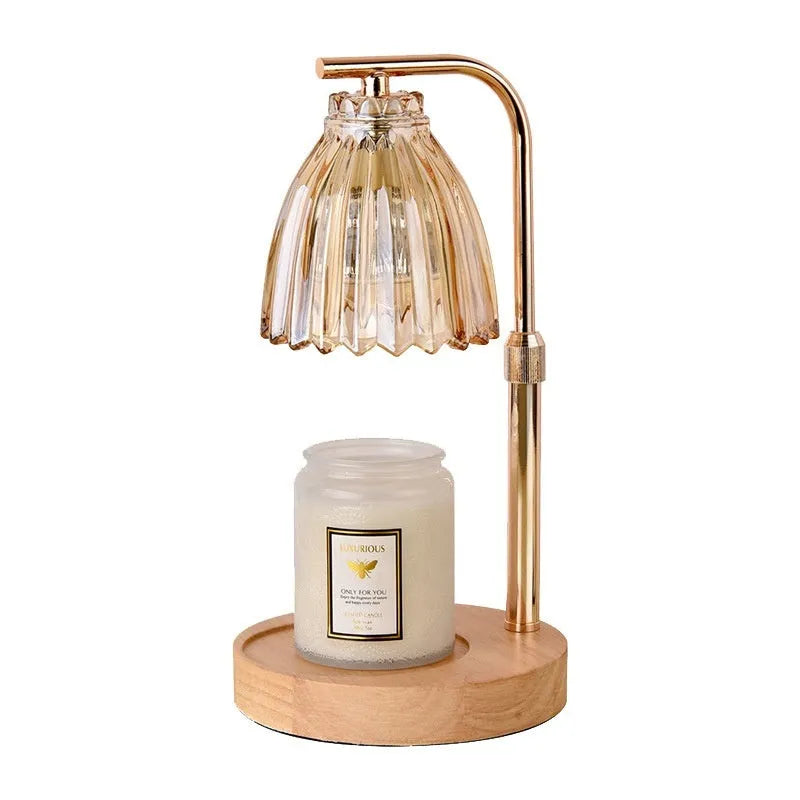 Linglan fragrance lamp French retro style striped champagne gold fire-free table lamp with dimming function