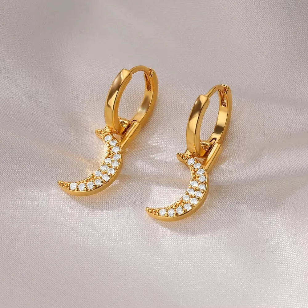 Women's copper geometric butterfly earrings with diamond treatment in multiple colours