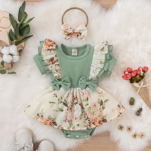 Cotton sunken stripe baby girl jumpsuit romper short sleeve pullover pink light green wine red