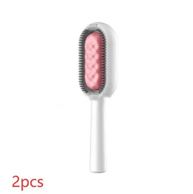 Green plastic pet hair removal comb with disposable wipes sticker for cats and dogs