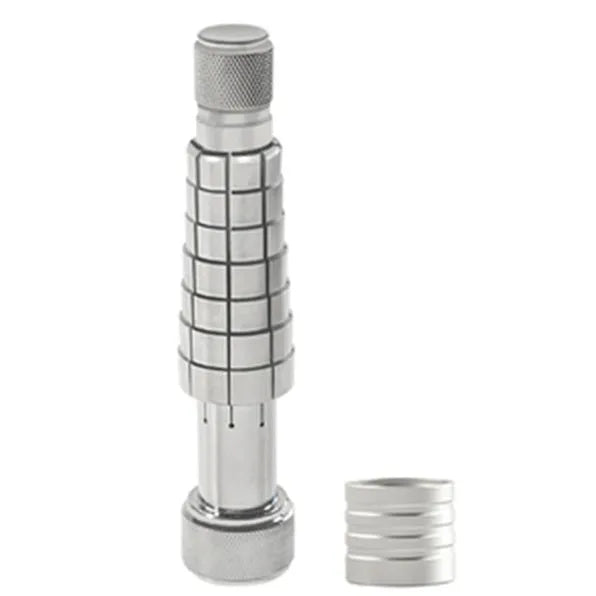 Black ring expansion tool set with base expander and rubber hammer for jewellery resizing