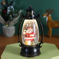 Plastic Christmas oil lamp desktop decoration with glowing crystal ball in snowman and elderly figure styles.