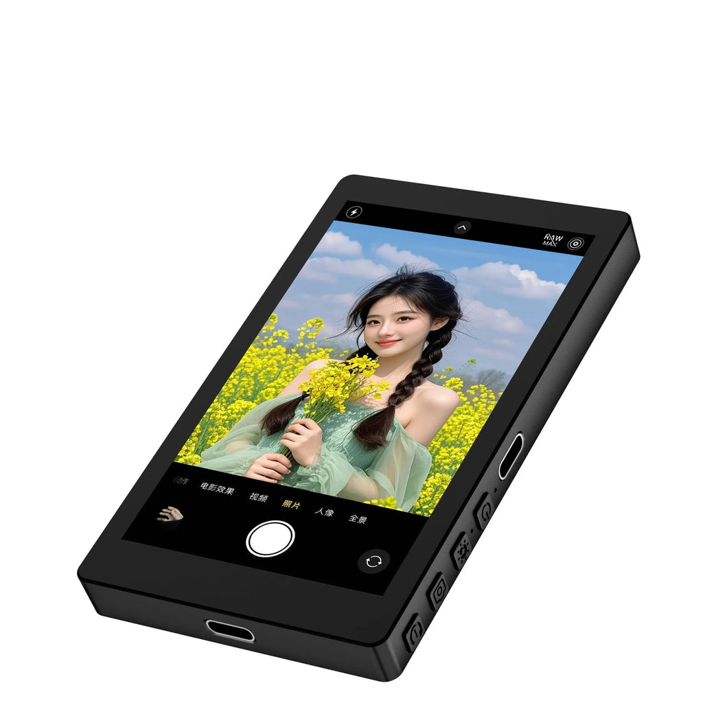 Black magnetic phone rear projector showing 103.48mm HD display screen with wireless connectivity ports