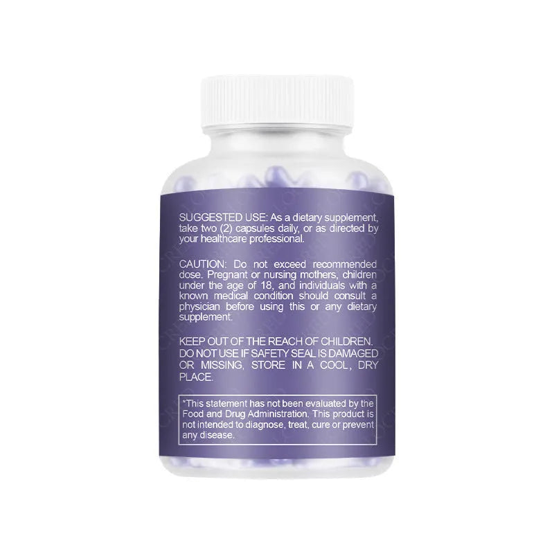 Bottle containing 60 vaginal capsules for adult female intimate health supplement
