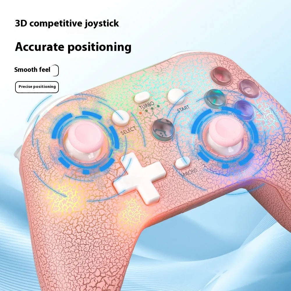 NS21 RGB lamp effect gamepad in black ABS with Type-C port on a desk