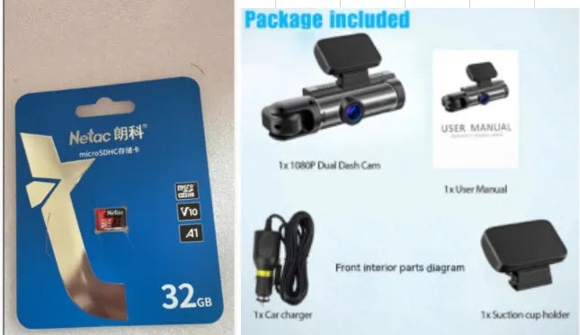 Dual-lens HD driving recorder with 3.5-inch screen mounted in vehicle