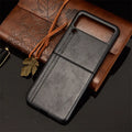 Samsung Galaxy Z Flip 3 5G Z Flip 4 5G PC leather back cover case in black with business style machined finish