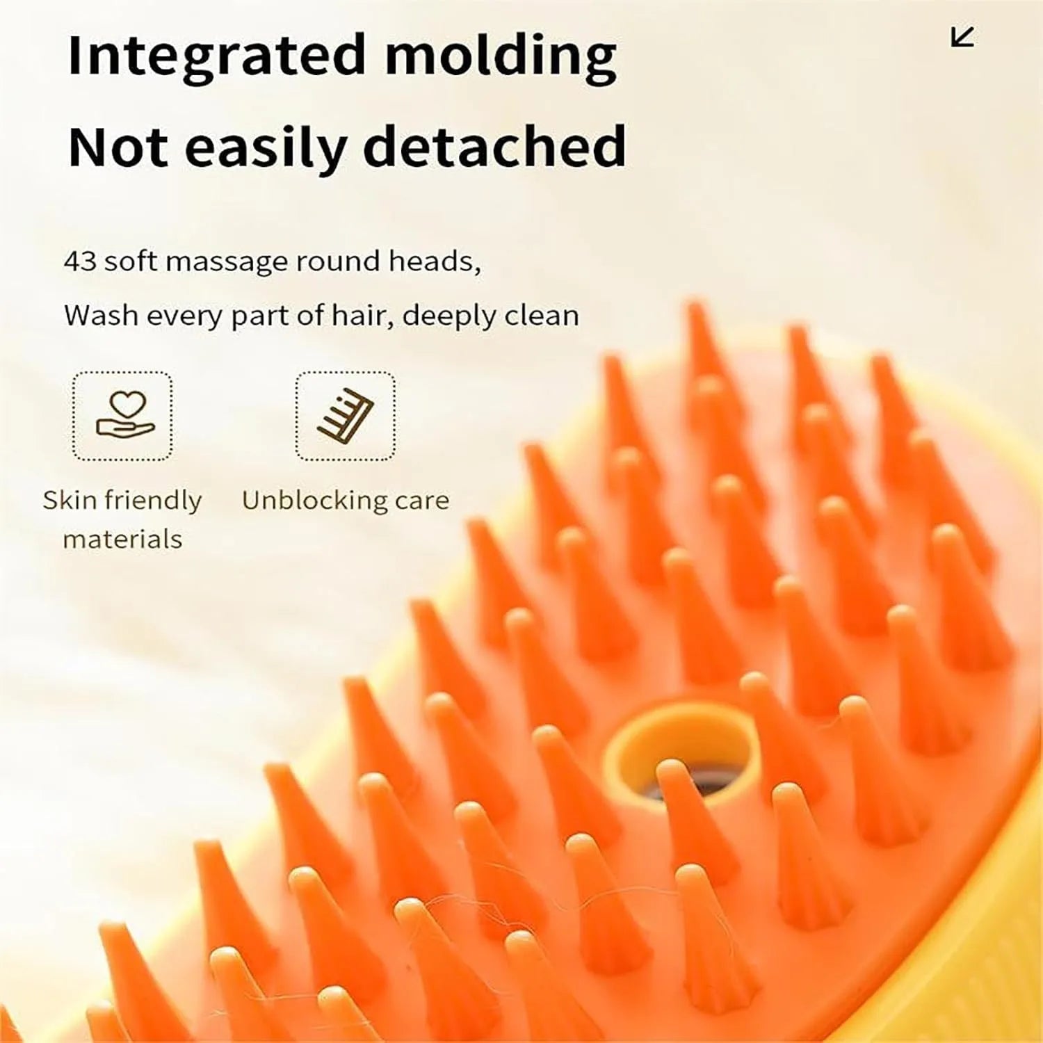 Green and yellow 3-in-1 cat steam brush with silicone construction and paw-shaped teeth