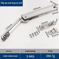 Cold rolled steel tatami cabinet flap-up door support rod with spring jackstay in stainless steel natural colour