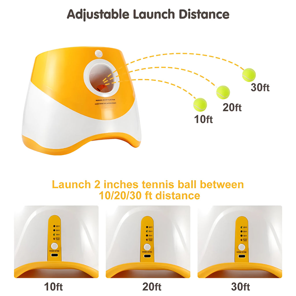 Automatic pet ball launcher in green for outdoor fetch play with adjustable distance