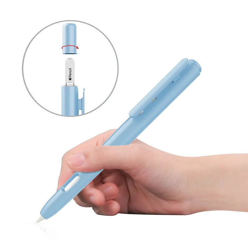 Apple Pencil 2nd Generation silicone protective case in anti-roll design showing colour options