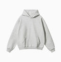 Men's cotton terry hooded sweater in loose fit with drop shoulder sleeves