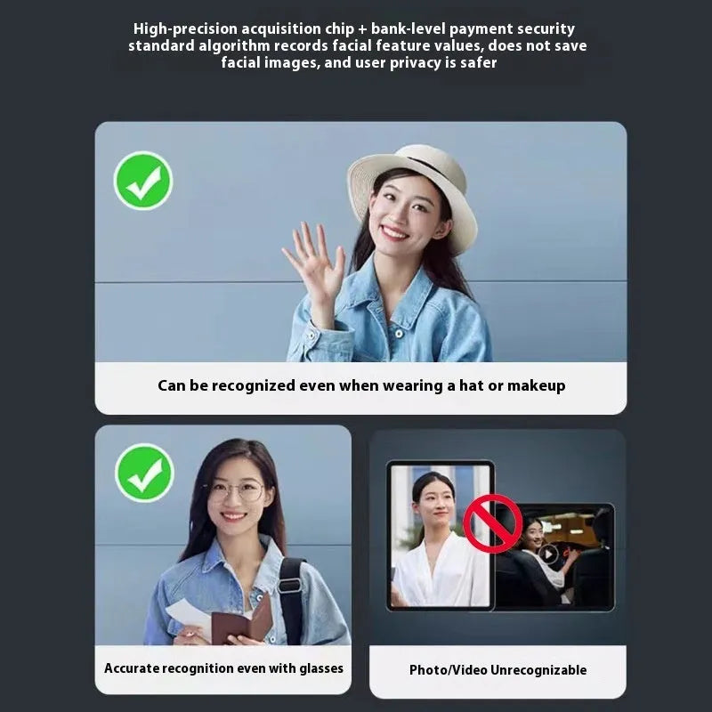 F7 model smart electronic door lock with face recognition camera, fingerprint sensor, and keypad on aluminium alloy panel