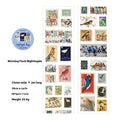 Coated paper stamp roll for retro journal decoration, 55mm wide, 2m long, four colour collections