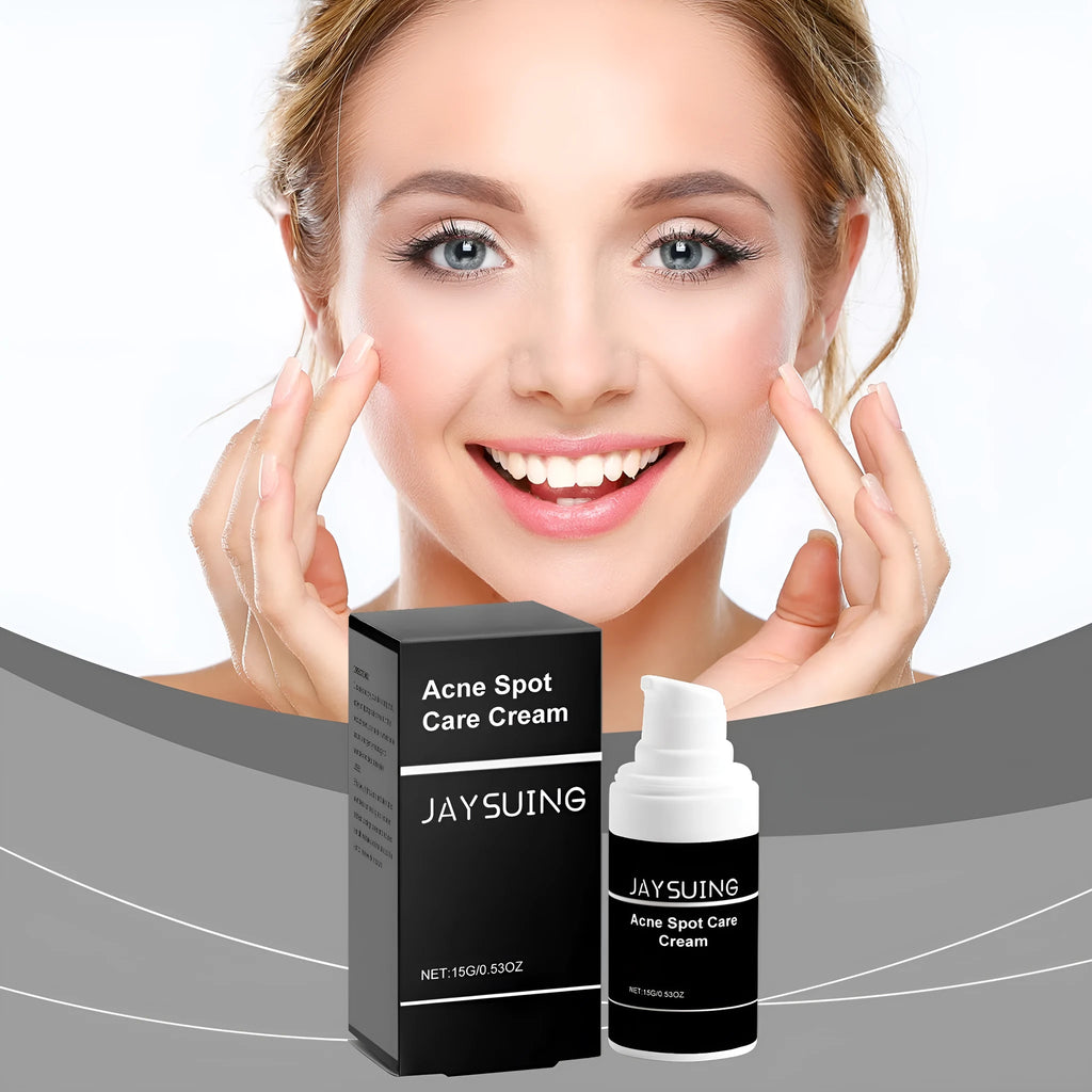 15g container of acne removing face cream with mint leaf, tea tree oil, and aloe ingredients