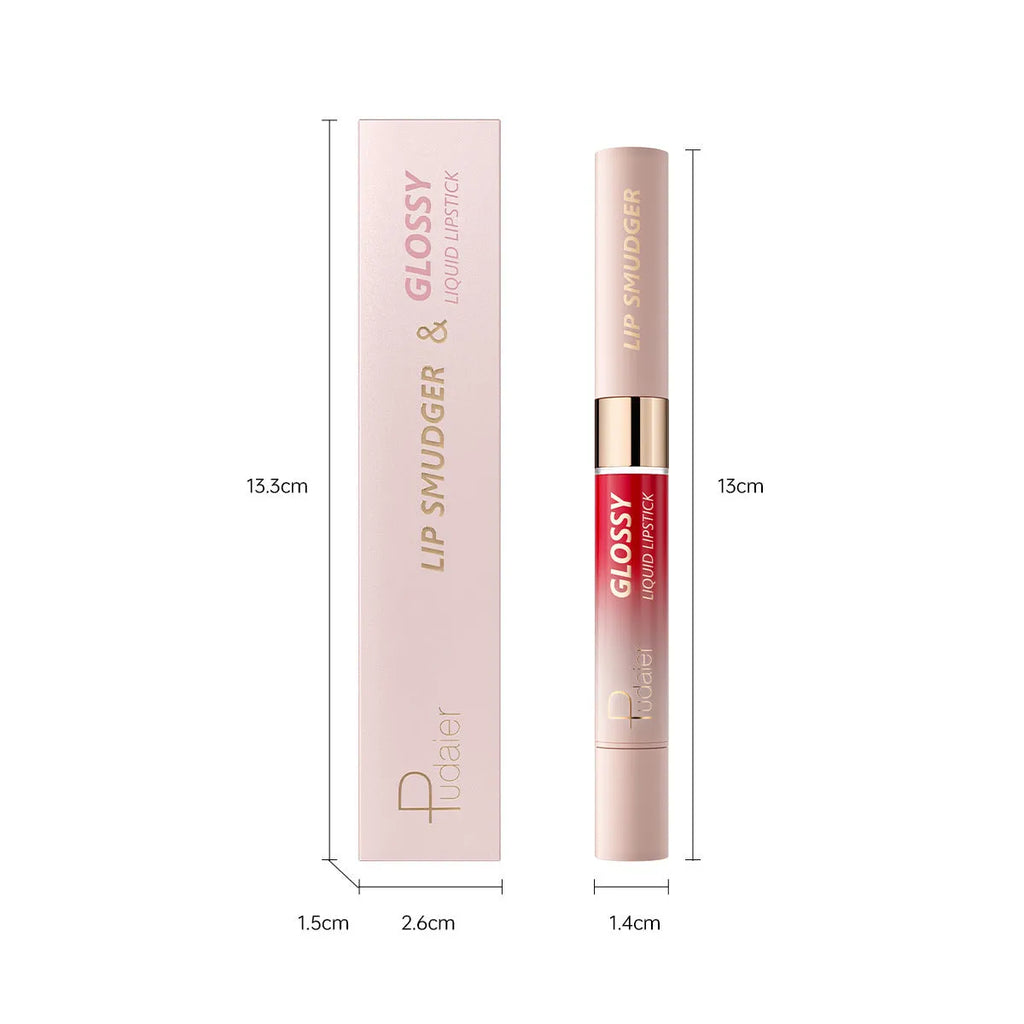 Double-headed lipstick with matte finish and gloss in ten colour options