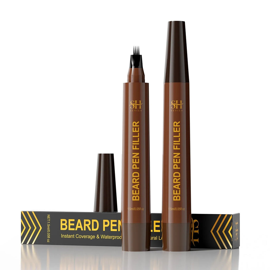 Men's sweatproof eyebrow pencil in black and dark brown for beard and hairline grooming