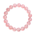 Natural strawberry quartz crystal bracelet with white water geometric beads