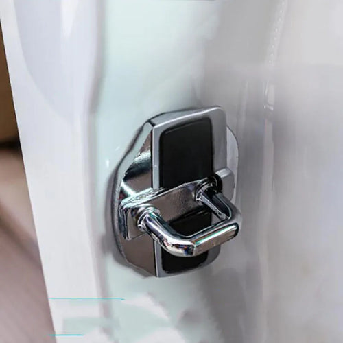 Silver TRD door lock cover for Toyota Prius with protective buffer cushion design