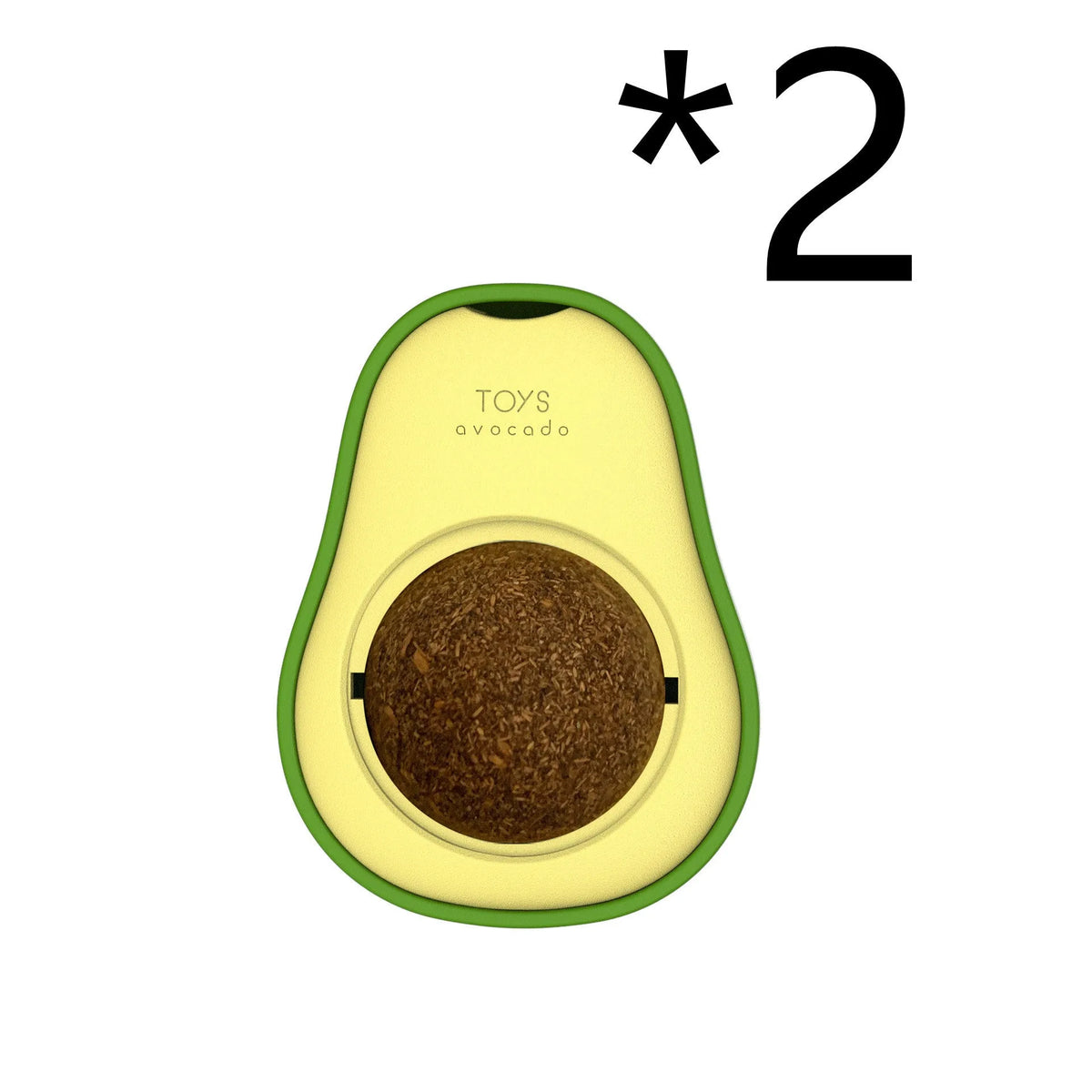 Avocado cat mint multifunctional catnip toy with 360 rotating self-healing design, 27mm ABS sphere, green and white colour