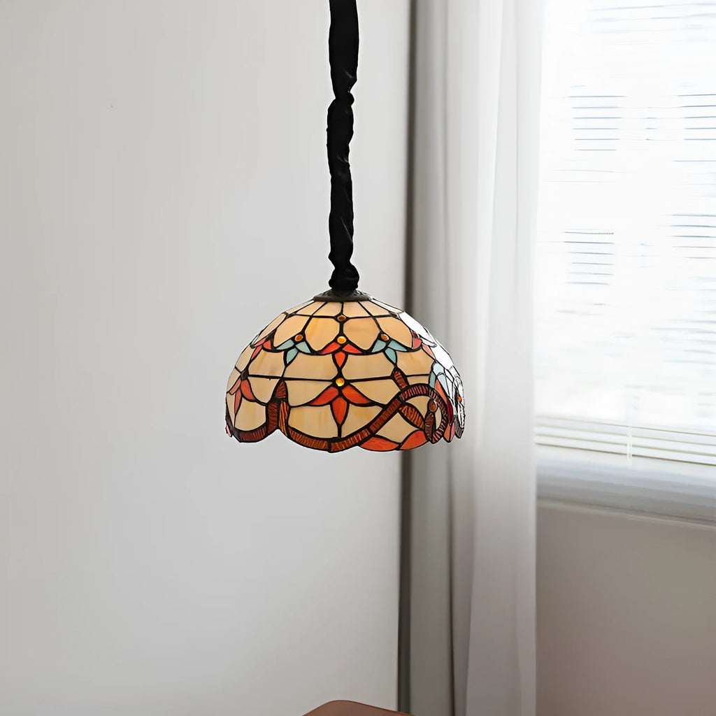 Hand woven glass pendant lamp MD-1027 with decorative Mediterranean-style lampshade